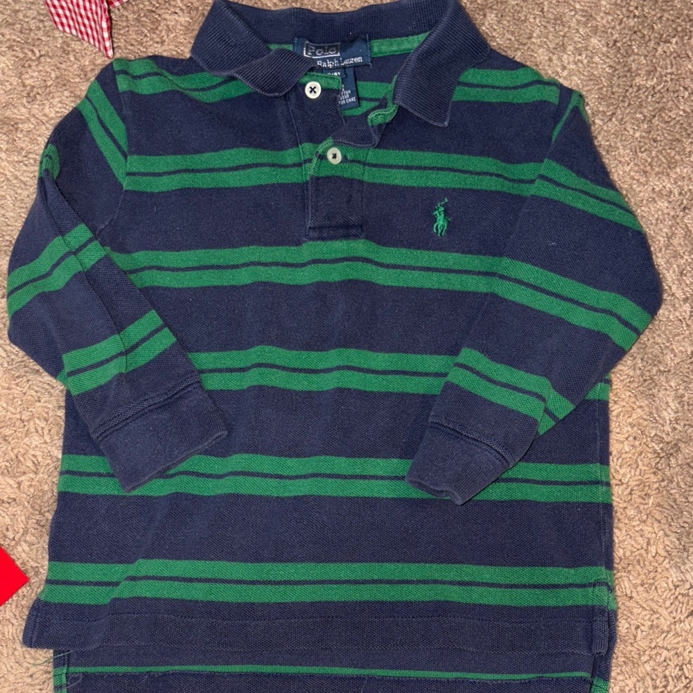 3 for $20! Boys 2 / 2t Ralph Lauren Polo long sleeve shirt Dark Blue Green